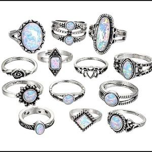 Jewelry - 13 Piece Opal Ring Set Jewelry - 13 Piece Opal Ring Set